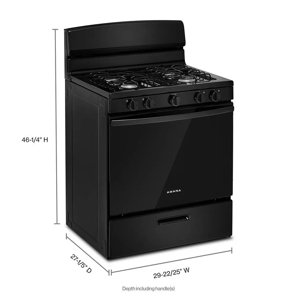 Amana AGR4203MNB Amana? 30-Inch Gas Range With Easy-Clean Glass Door