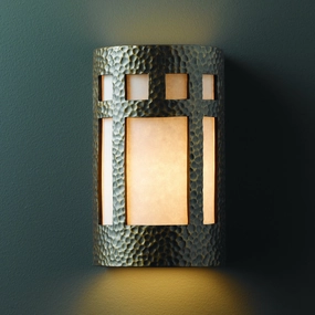 Ambiance Lantern Hammered BrassOutdoor wall sconces with motion sensor