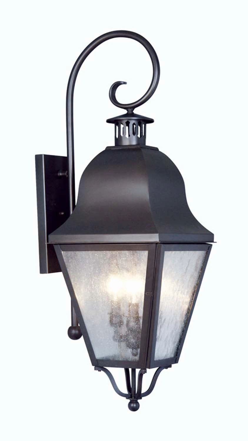 Amwell Three Light Outdoor Wall Lantern BronzeOutdoor wall sconces with motion sensor