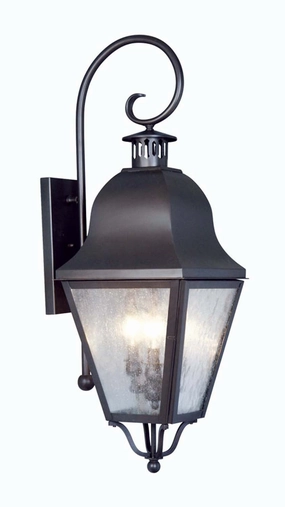 Amwell Three Light Outdoor Wall Lantern BronzeOutdoor wall sconces with motion sensor