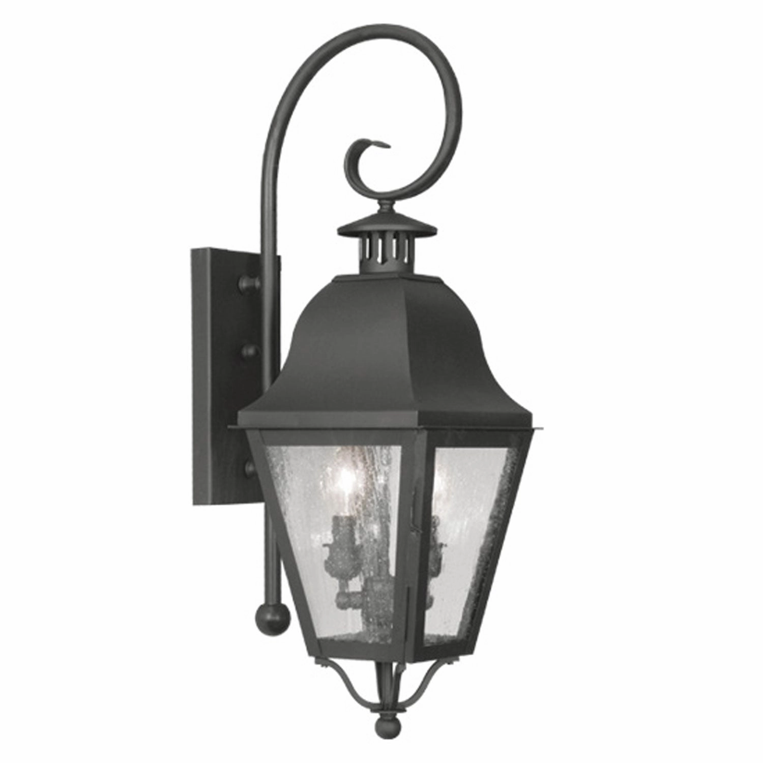 Amwell Two Light Outdoor Wall Lantern BlackOutdoor wall sconces with motion sensor