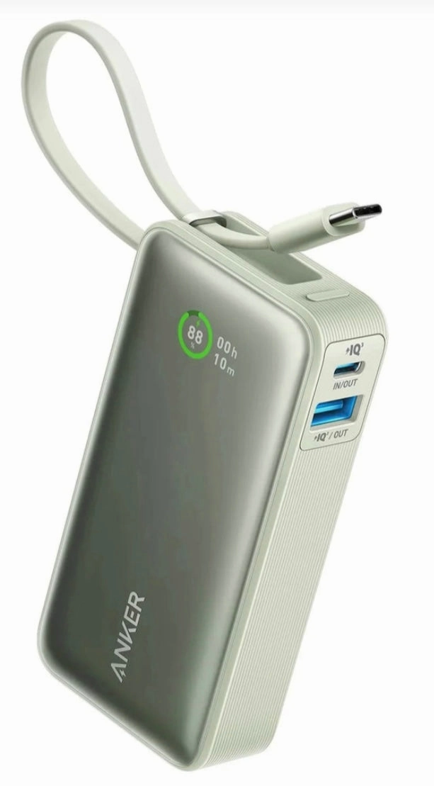 Today Only Special Best Price Today Anker Nano 10,000Mah Power Bank (30W)Built-In Usb-C Cable