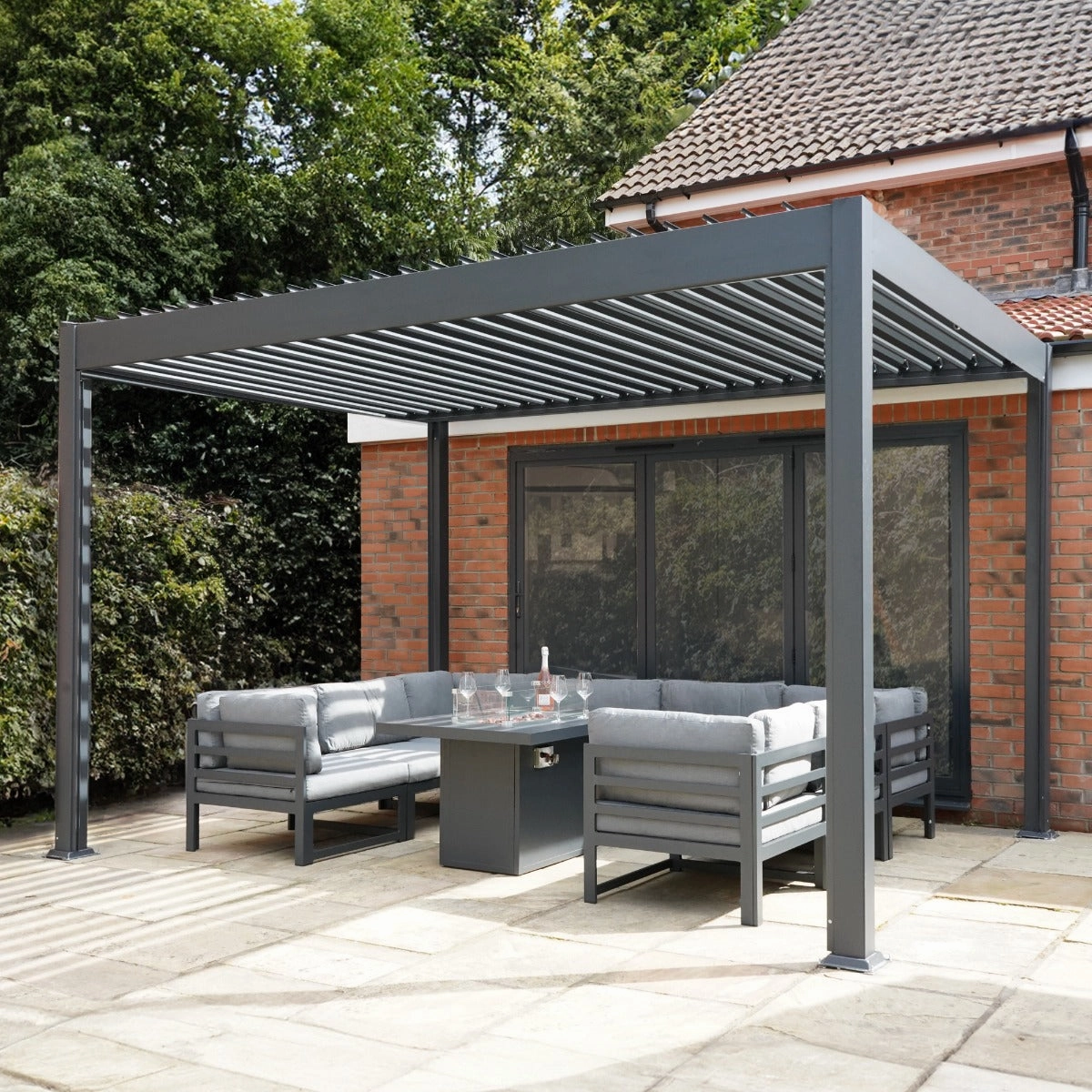 Anthracite Aluminium Pergola 3m x 3m