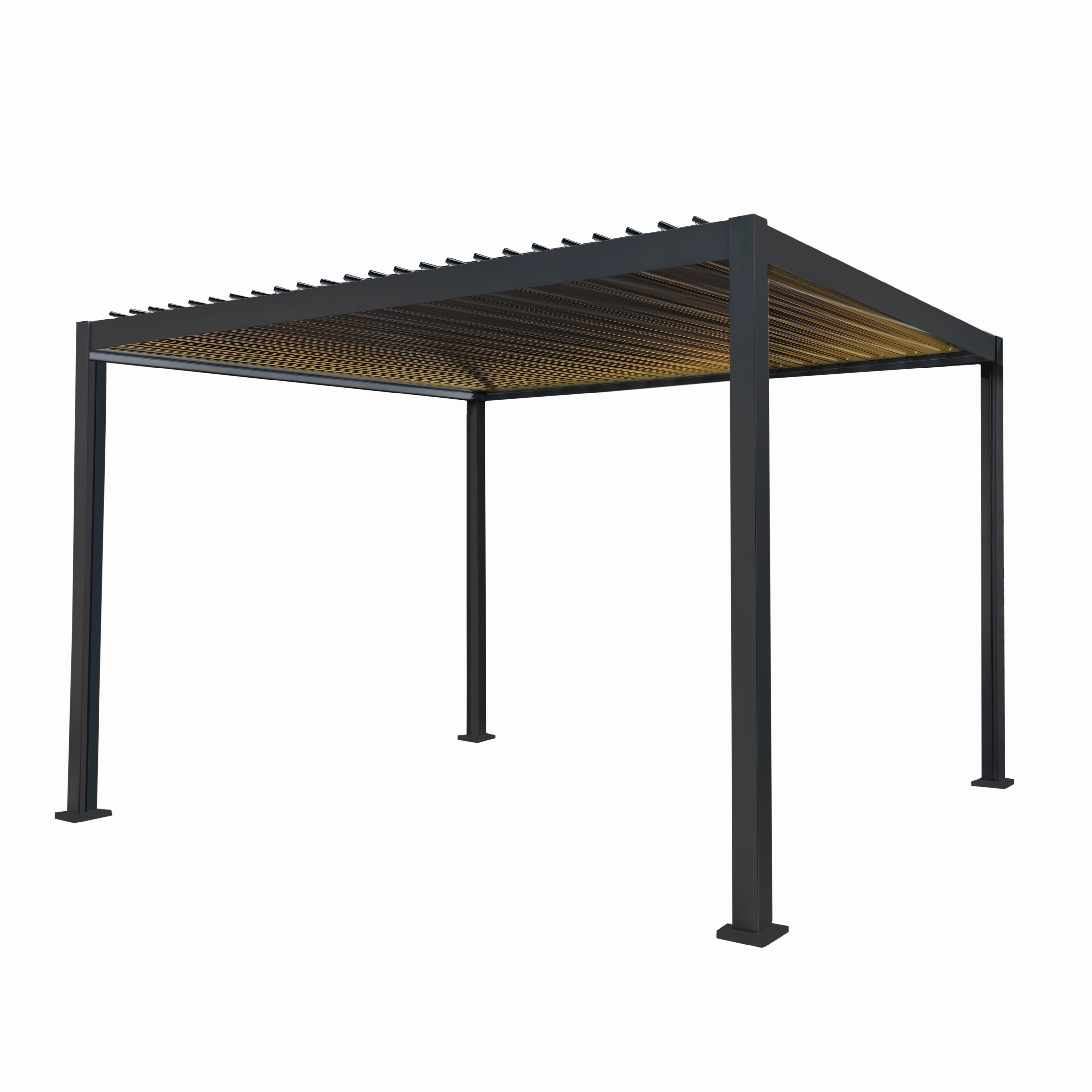 Anthracite Aluminium Pergola With LED Lights - 3m x 4moutdoor patio furniture set
