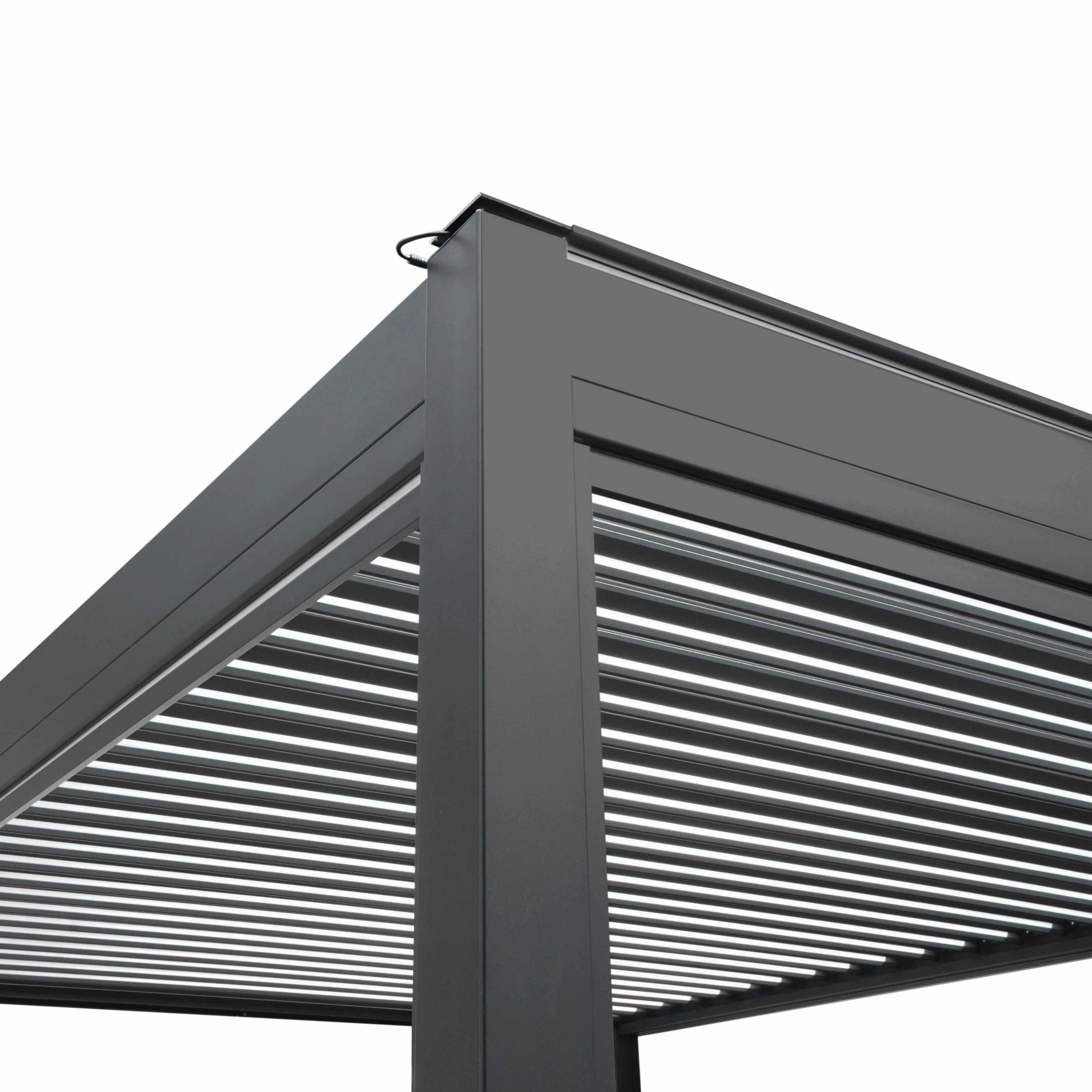 Anthracite Aluminium Pergola With LED Lights - 3m x 4m