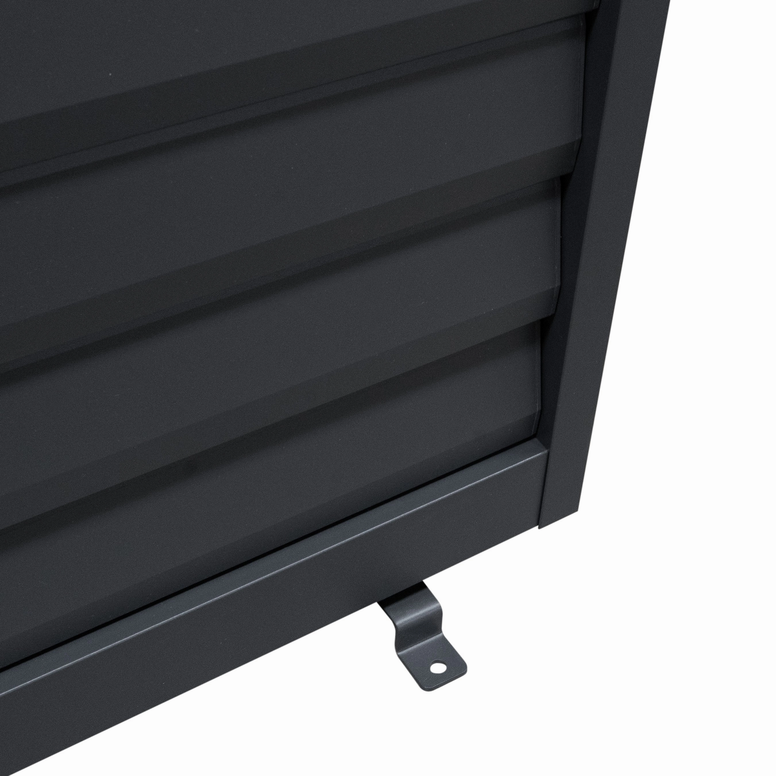Anthracite Aluminium Pergola With White Blinds & 2 Shutter Panels - 3m x 3m