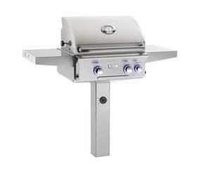 AOG  American Outdoor Grill L Series 24" In-Ground Post Mount Grill 24NGL compact BBQ grill for small spaces