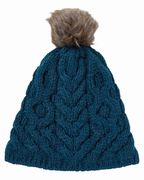 Shop Hot Deals Mega Online Discount Aran Knitted Faux Fur Bobble Hat