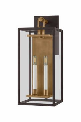 Arnold Two Light Wall Sconce Patina Brass/Textured BronzeOutdoor wall sconces with motion sensor