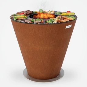 Arteflame 40 inch Corten Steel Charcoal Grill One40PARK compact BBQ grill for small spaces