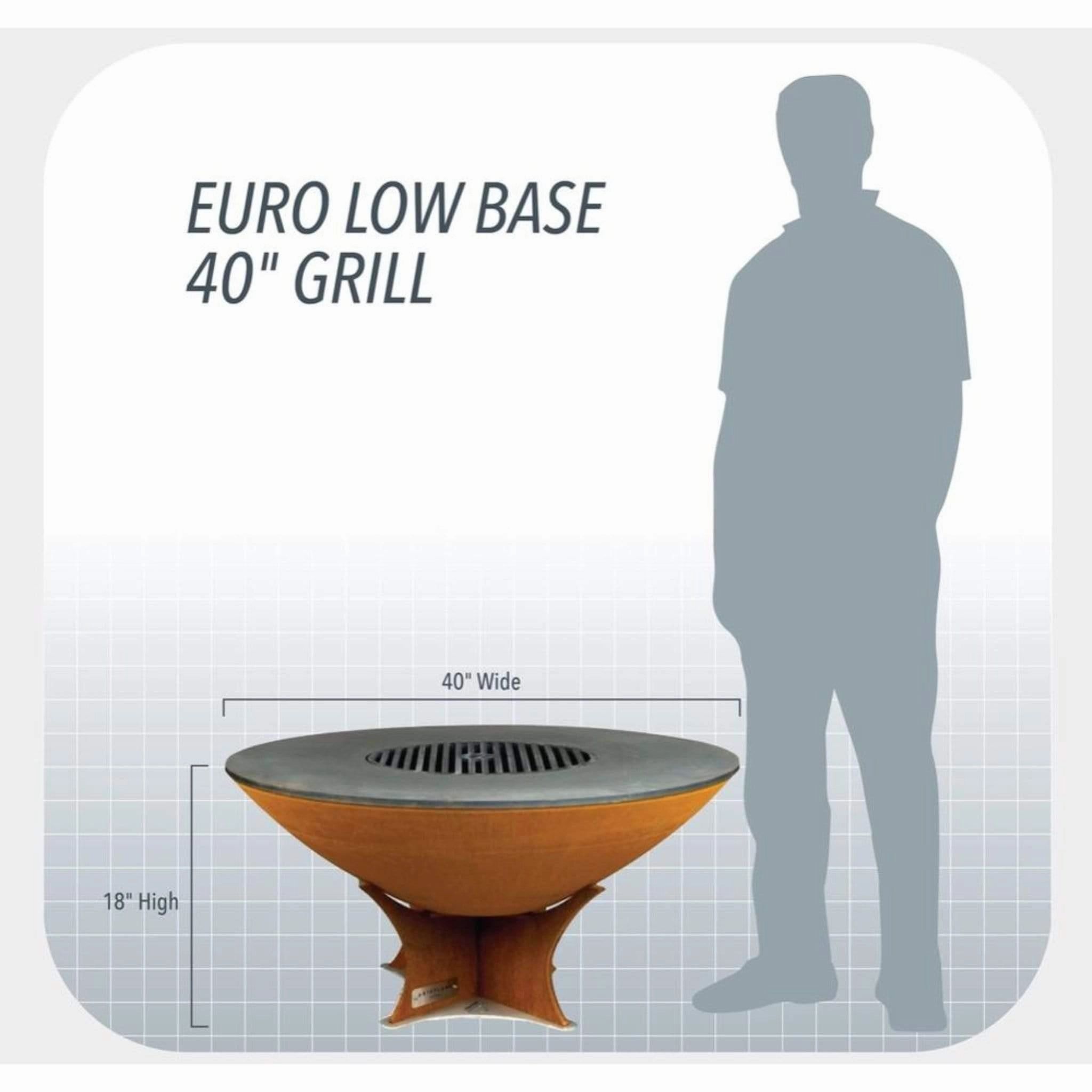 Arteflame 40" Fire Pit Low Euro Base