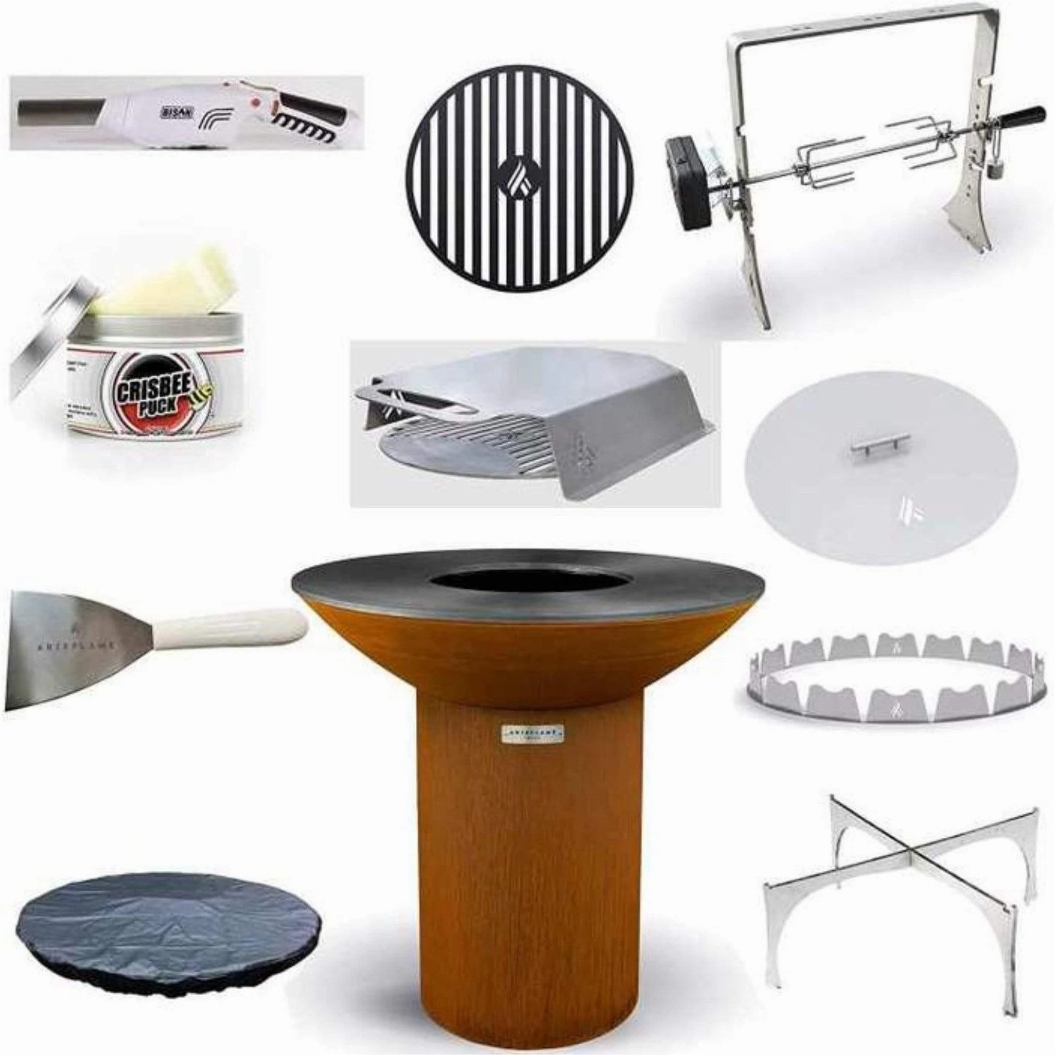 Arteflame Classic 40" Grill - High Round Base Bundle with 10 Grilling Accessories portable BBQ grills with wheels