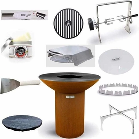 Arteflame Classic 40" Grill - High Round Base Bundle with 10 Grilling Accessories portable BBQ grills with wheels