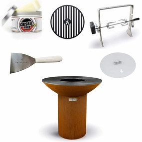 Arteflame Classic 40" Grill - High Round Base with 5 Grilling Accessories portable BBQ grills with wheels