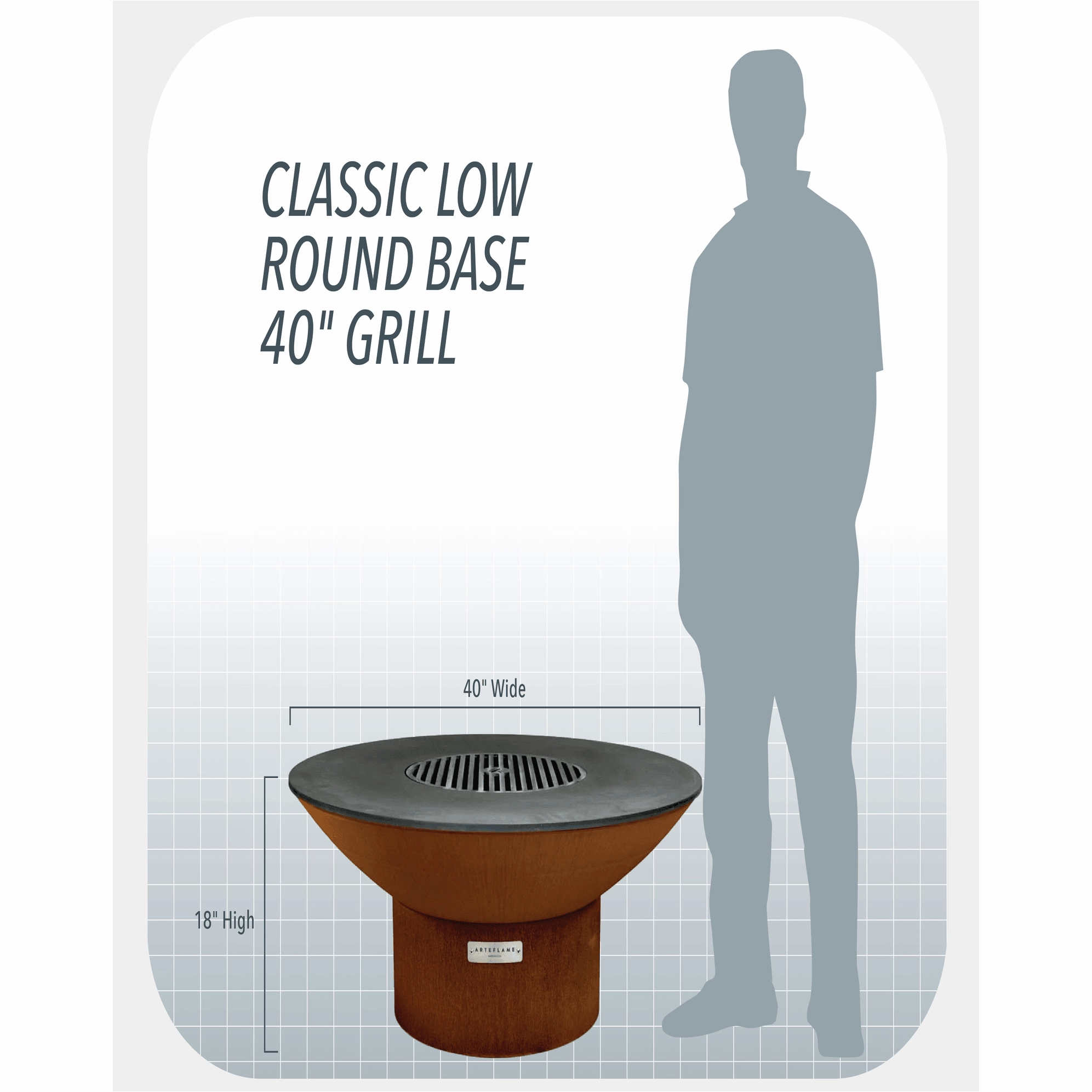 Arteflame Classic 40" Grill - Low Round Base