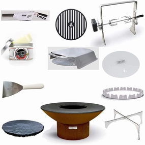 Arteflame Classic 40" Grill - Low Round Base with 10 Grilling Accessories portable BBQ grills with wheels