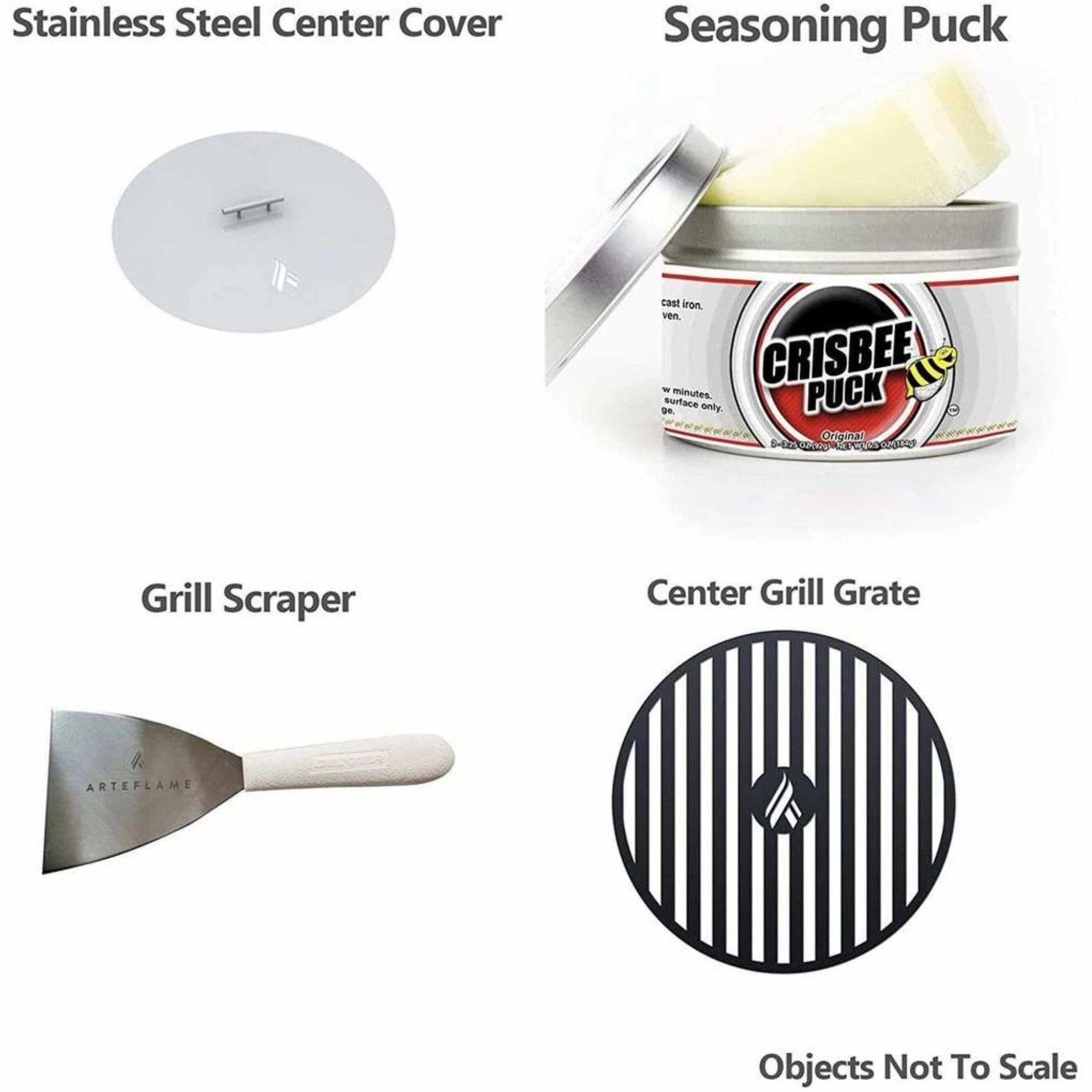 Arteflame Classic 40" Grill - Low Round Base with 5 Grilling Accessories