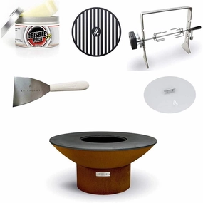 Arteflame Classic 40" Grill - Low Round Base with 5 Grilling Accessories portable BBQ grills with wheels