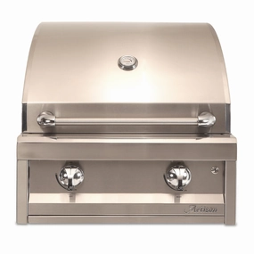 Artisan 26-Inch 2-Burner Built-In American Eagle Gas Grill AAEP-26-NG/LP stainless steel BBQ grill with side table