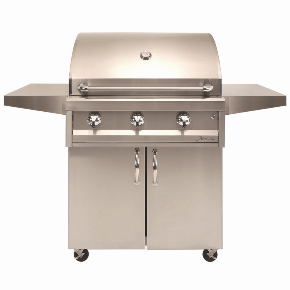 Artisan 32-Inch 3-Burner American Eagle Freestanding Gas Grill AAEP-32C-NG/LP compact BBQ grill for small spaces