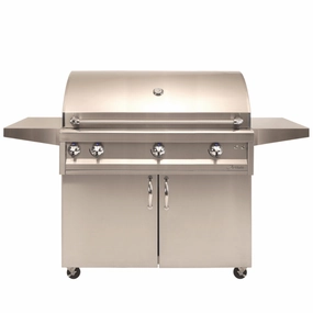 Artisan 42-Inch 3-Burner Professional Freestanding Gas Grill With Rotisserie & Light ARTP-42C-NG/LP stainless steel BBQ grill with side table