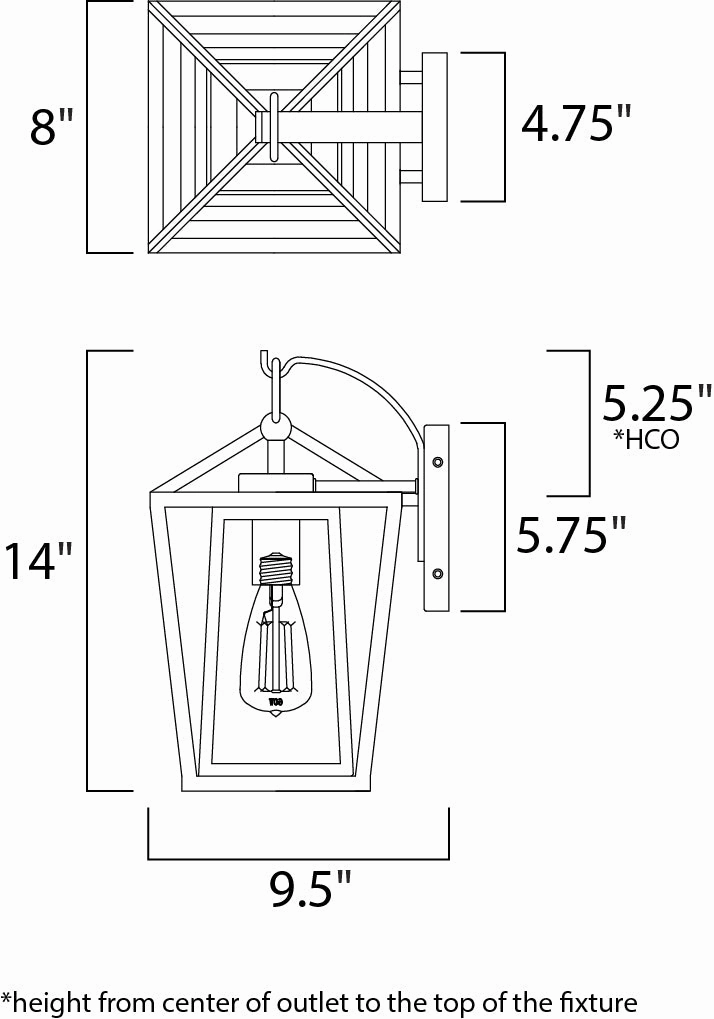 Artisan One Light Outdoor Wall Lantern Black