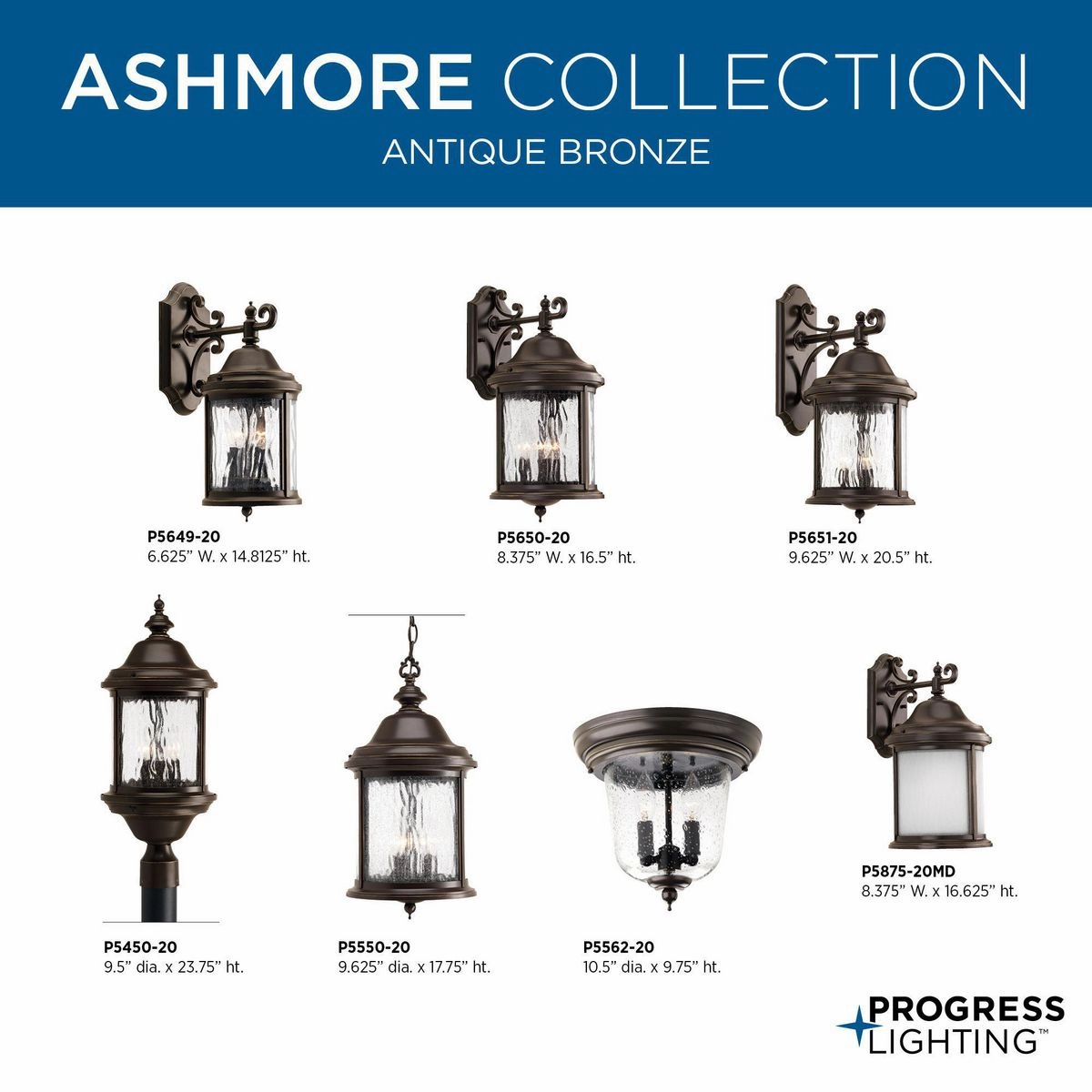 Ashmore Three Light Large Wall Lantern Antique Bronze