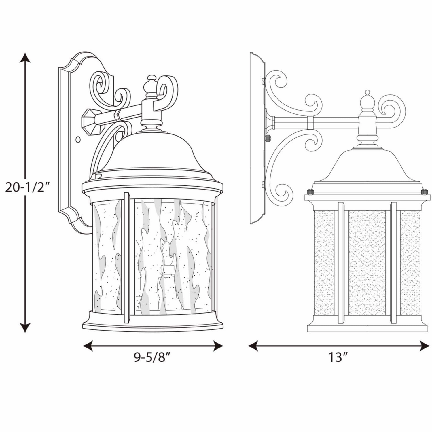 Ashmore Three Light Large Wall Lantern Antique Bronze