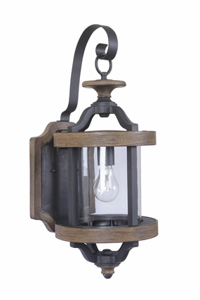 Ashwood One Light Outdoor Wall Lantern Textured Black/Whiskey BarrelOutdoor wall sconces with motion sensor