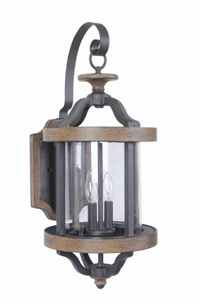 Ashwood Two Light Outdoor Wall Lantern Textured Black/Whiskey BarrelOutdoor wall sconces with motion sensor