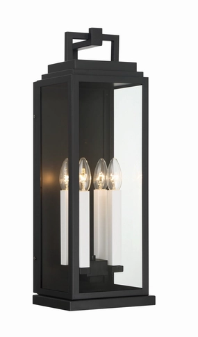 Aspen Four Light Outdoor Wall Sconce Matte BlackOutdoor wall sconces with motion sensor