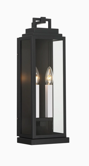 Aspen Two Light Outdoor Wall Sconce Matte BlackOutdoor wall sconces with motion sensor