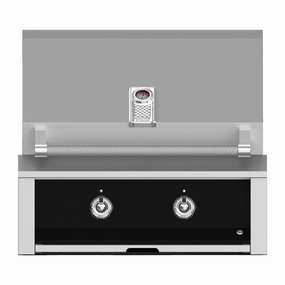 Aspire by Hestan 30 inch Liquid Propane Gas Grill, with 2 U-Burners EAB30-LP-BK stainless steel BBQ grill with side table