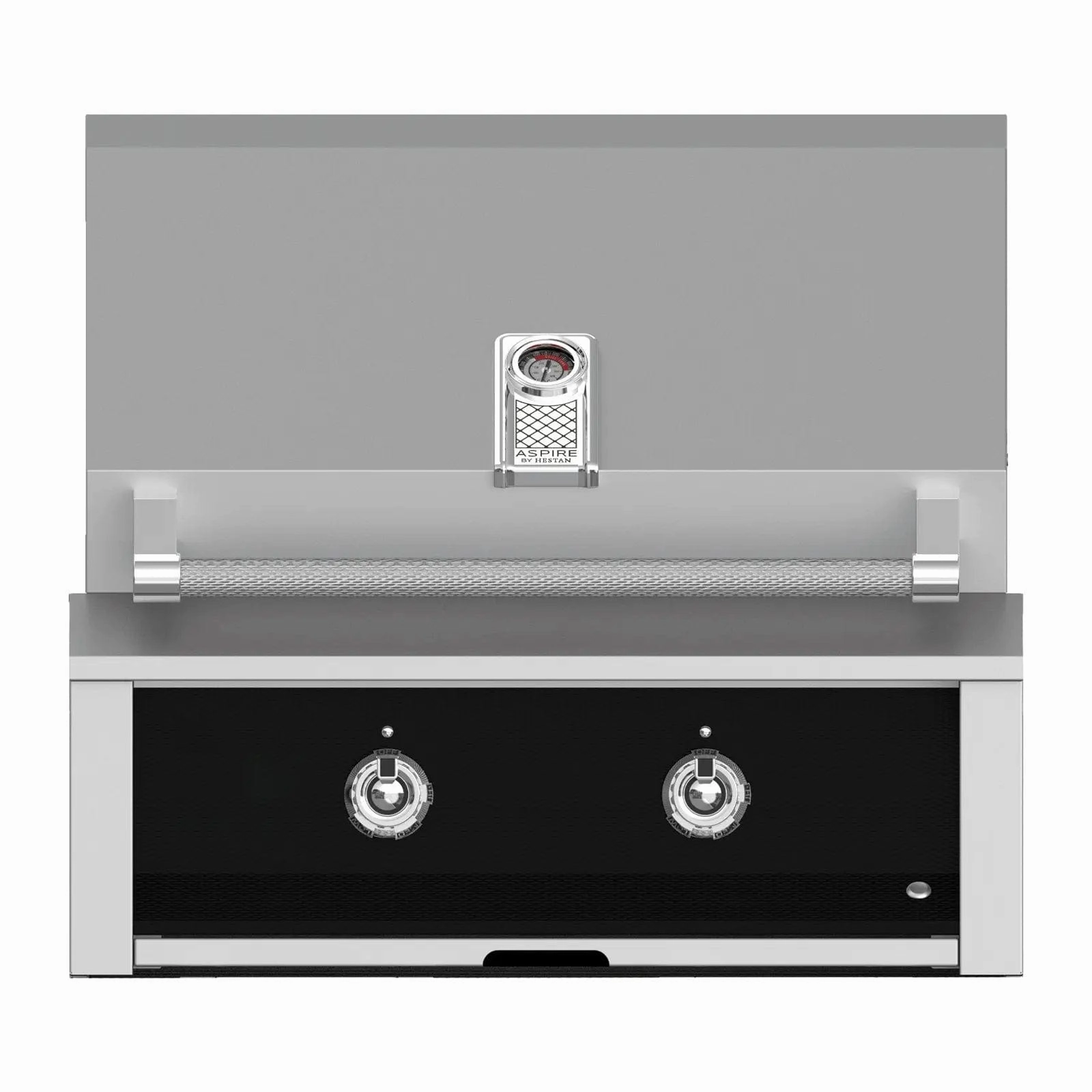 Aspire by Hestan 30 inch Liquid Propane Gas Grill, with 2 U-Burners EAB30-LP-BK stainless steel BBQ grill with side table