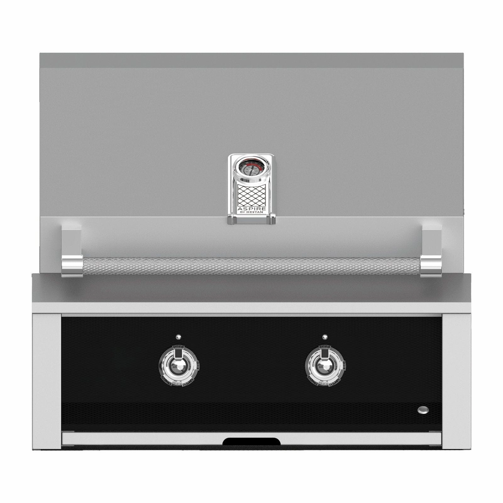 Aspire by Hestan 30-Inch Natural Gas Built-In Grill With Burners EAB30-NG-BK stainless steel BBQ grill with side table