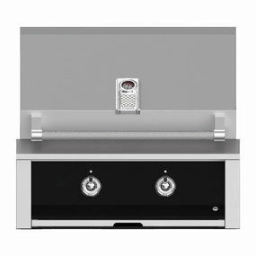 Aspire by Hestan 30-Inch Natural Gas Built-In Grill With Burners EAB30-NG-BK stainless steel BBQ grill with side table