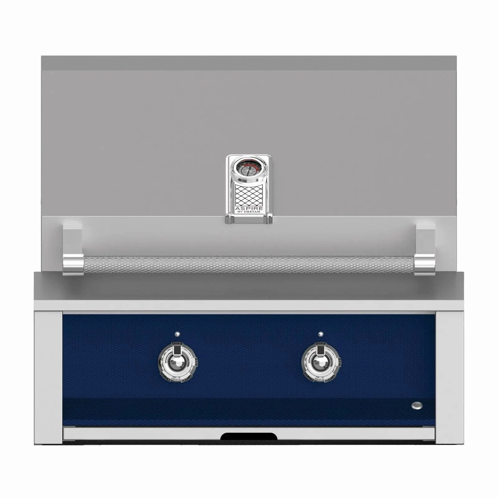 Aspire by Hestan 30-Inch Natural Gas Built-In Grill With Burners EAB30-NG-DB stainless steel BBQ grill with side table