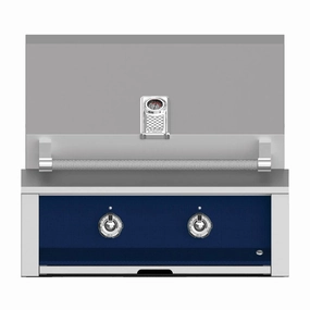 Aspire by Hestan 30-Inch Natural Gas Built-In Grill With Burners EAB30-NG-DB stainless steel BBQ grill with side table