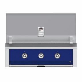 Aspire by Hestan 36-inch Liquid Propane Gas Grill with Burner and Sear EMB36-LP-DB stainless steel BBQ grill with side table