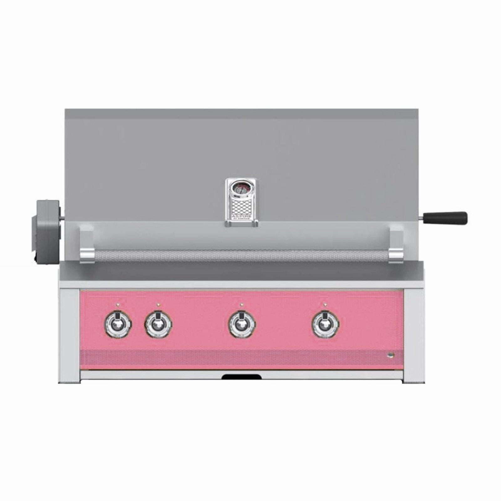 Aspire by Hestan 36-inch Liquid Propane Grill 3 U-Burners with Rotisserie EABR36-LP-PK stainless steel BBQ grill with side table