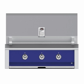 Aspire by Hestan 36-inch Liquid Propane Grill with 3 Burners EAB36-LP-BU stainless steel BBQ grill with side table