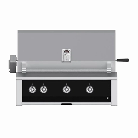 Aspire by Hestan 36-Inch Liquid Propane Grill with Burner,Sear and Rotisserie EMBR36-LP-BK stainless steel BBQ grill with side table