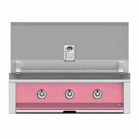 Aspire by Hestan 36-Inch Natural Gas Grill with 3 U Burners EAB36-NG-PK stainless steel BBQ grill with side table