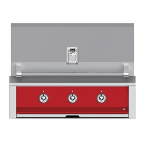 Aspire by Hestan 36-Inch Natural Gas Grill with 3 U Burners EAB36-NG-RD stainless steel BBQ grill with side table