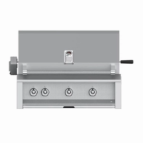 Aspire by Hestan 36-Inch Natural Gas Grill, with Burner,Sear and Rotisserie EMBR36-NG stainless steel BBQ grill with side table
