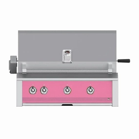 Aspire by Hestan 36-Inch Natural Gas Grill, with Burner,Sear and Rotisserie EMBR36-NG-PK stainless steel BBQ grill with side table