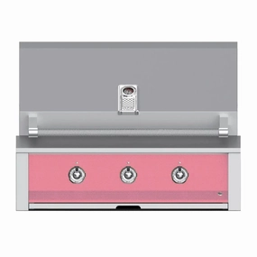 Aspire by Hestan 36-Inch Natural Gas Grill with Dual Burner and Sear EMB36-NG-PK stainless steel BBQ grill with side table