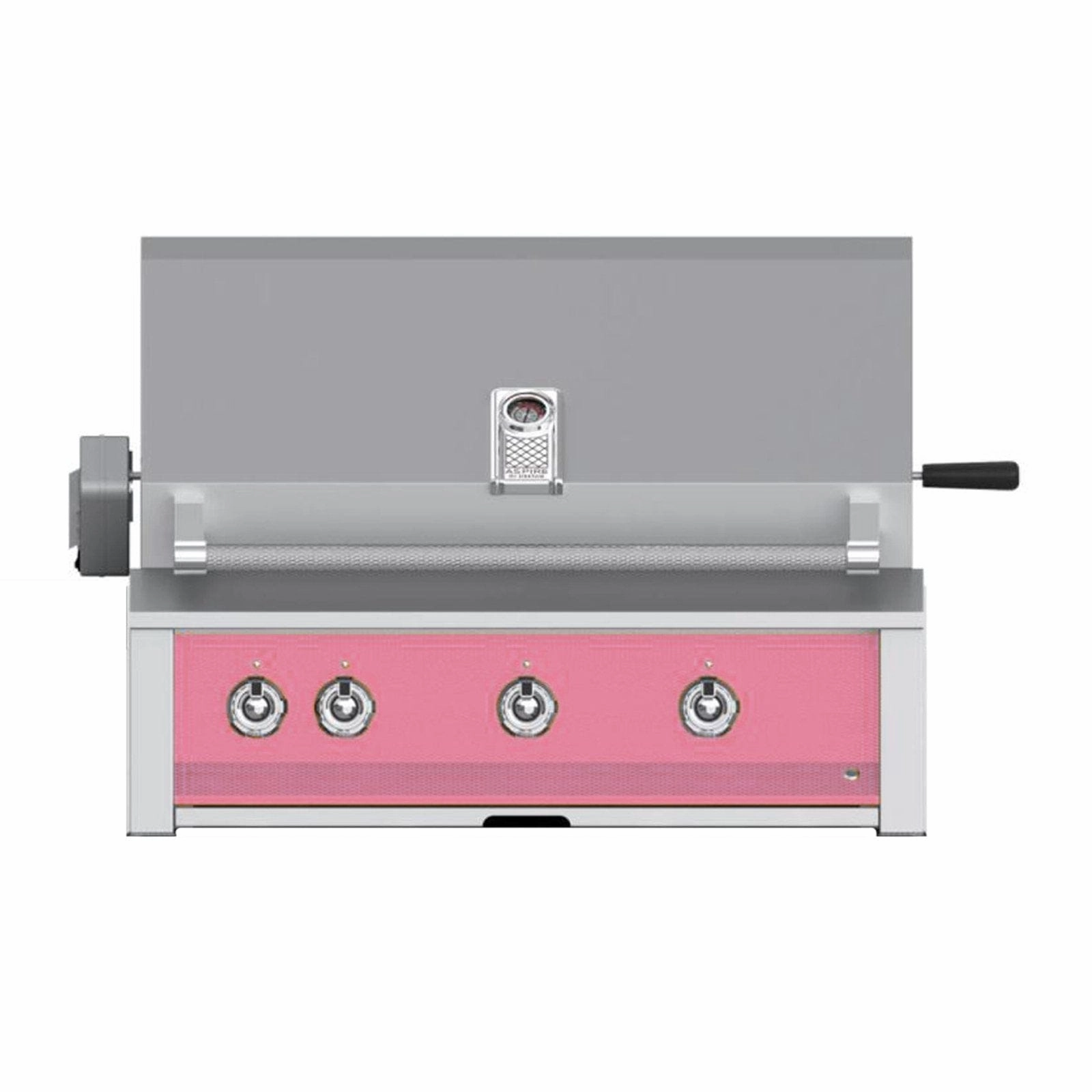 Aspire by Hestan 36-Inch Natural Gas Grill with U-Burners and Rotisserie EABR36-NG-PK stainless steel BBQ grill with side table
