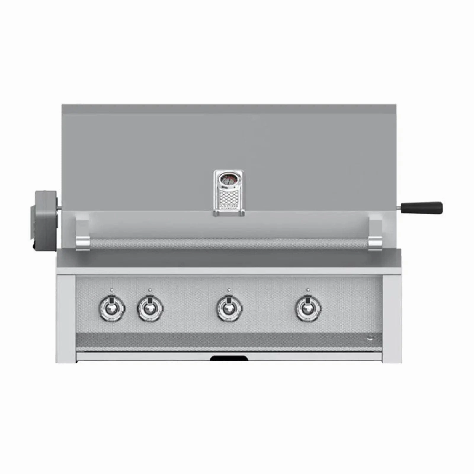 Aspire by Hestan 36-Inch Natural Gas Grill with U-Burners and Rotisserie EABR36-NG stainless steel BBQ grill with side table