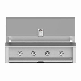 Aspire by Hestan 42-Inch Liquid Propane Gas Grill with U Burner and Sear EMB42-LP stainless steel BBQ grill with side table